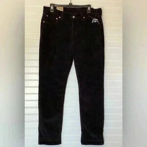 NWT Levi’s Black Corduroy Boyfriend Mid Rise Tapered Leg Size 31X30 Rela…